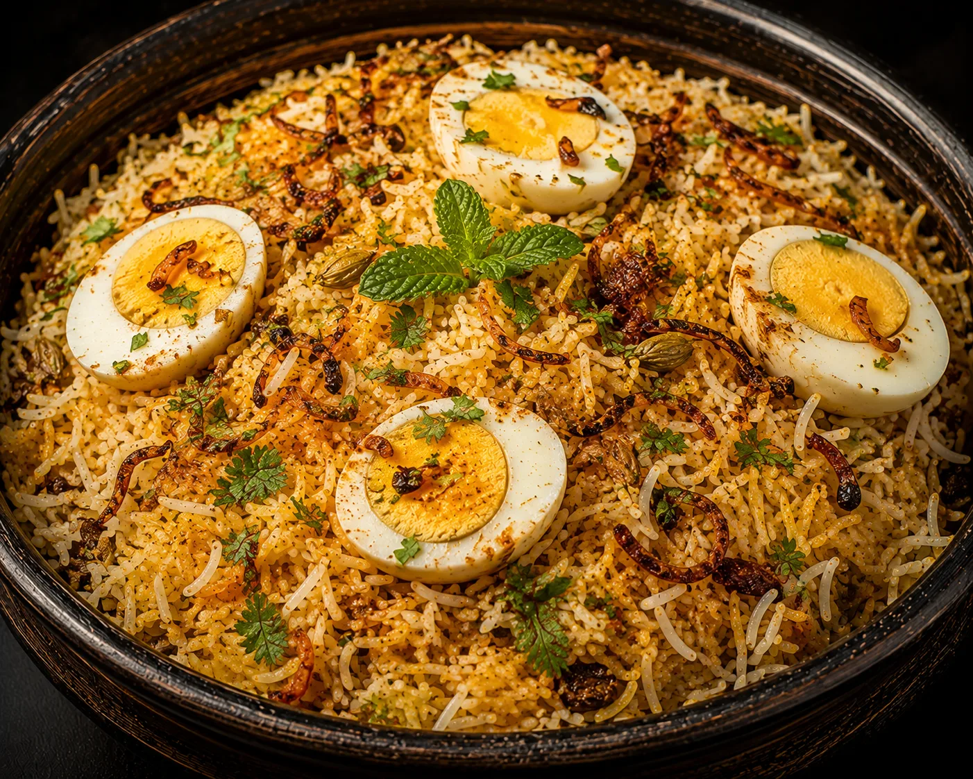 Egg Biryani (Cardamom Special)