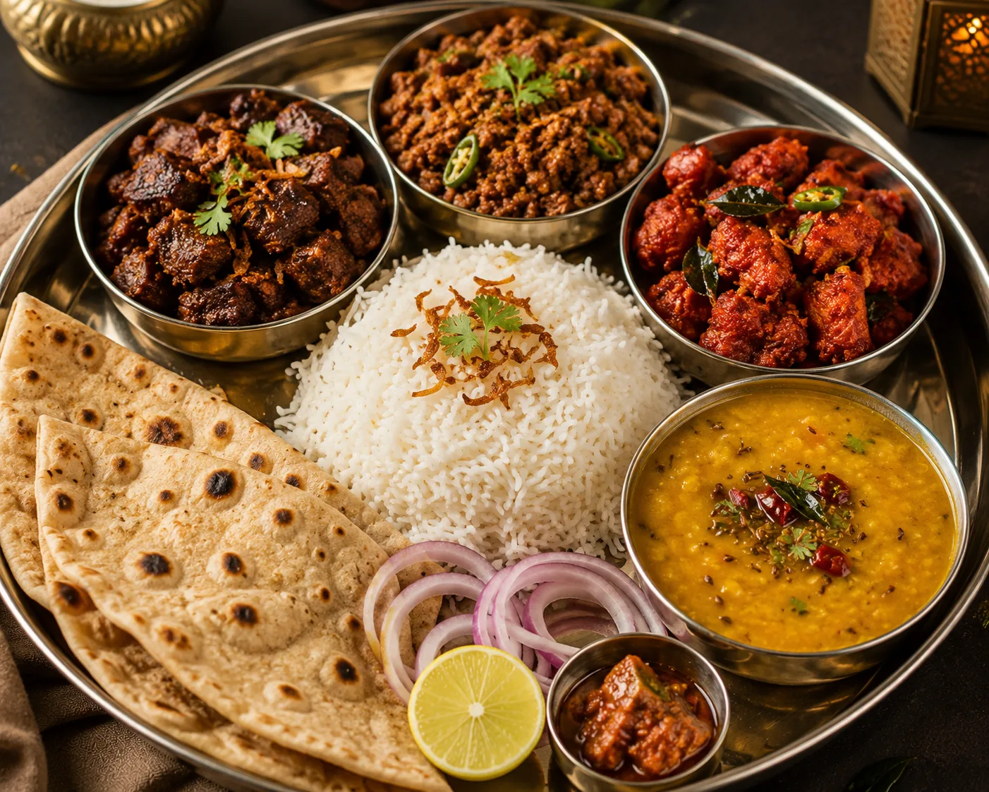 Cardamom Special Hyderabadi Thali (Spicy)